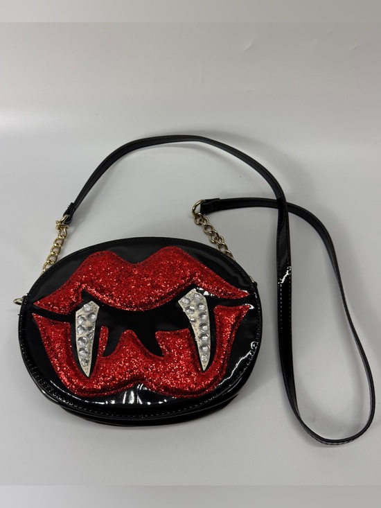 Betsey Johnson Handbags - Betsey Johnson Glampire Vampire Crossbody Bag Fang Lips Faux Patent Leather